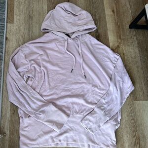 Long sleeve light pink hooded shirt